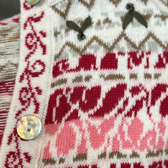 Appleseed's 100% Cotton Cardigan Sweater Women's Medium Beaded MOP Buttons - Picture 5 of 9